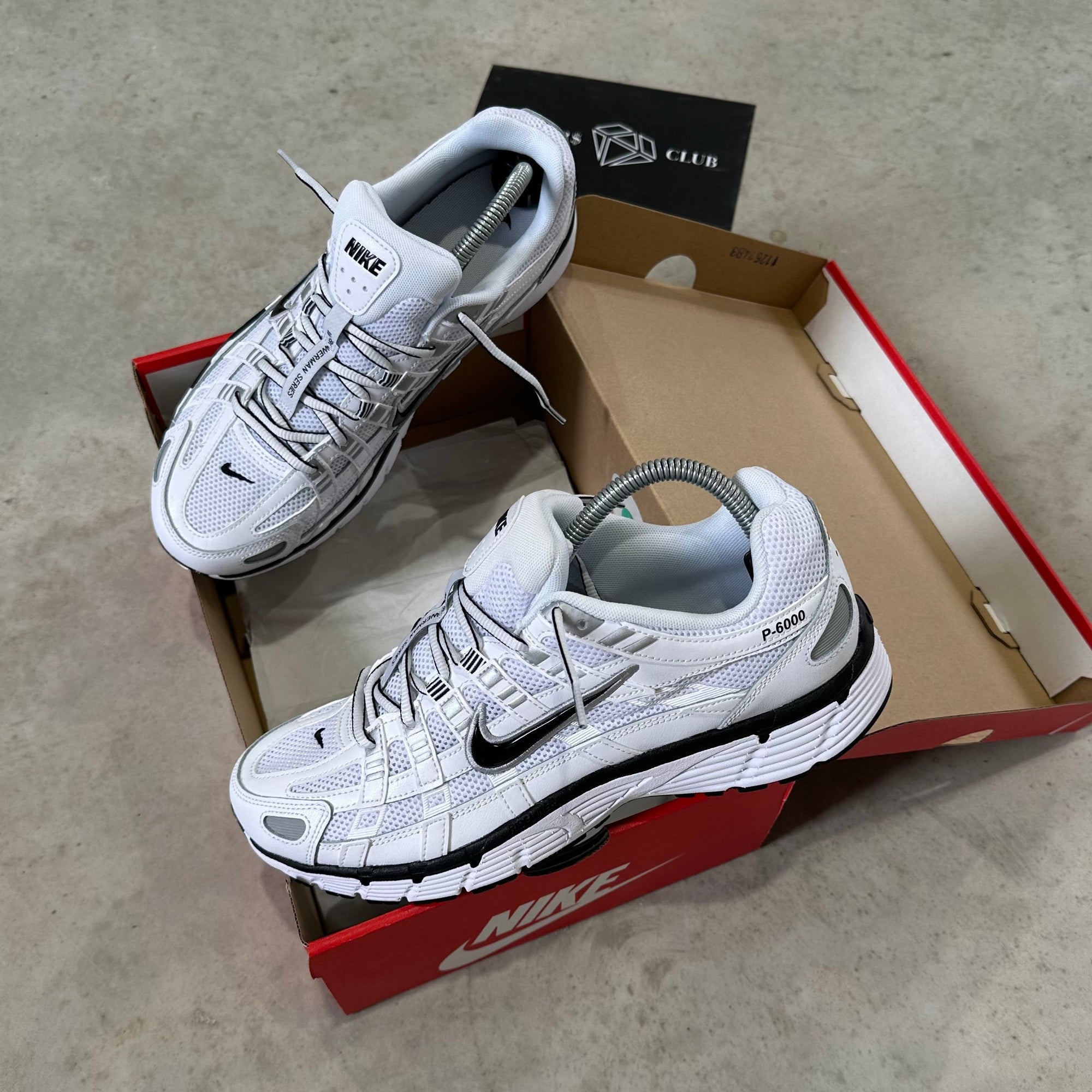 Nike P-6000 White Metallic Black