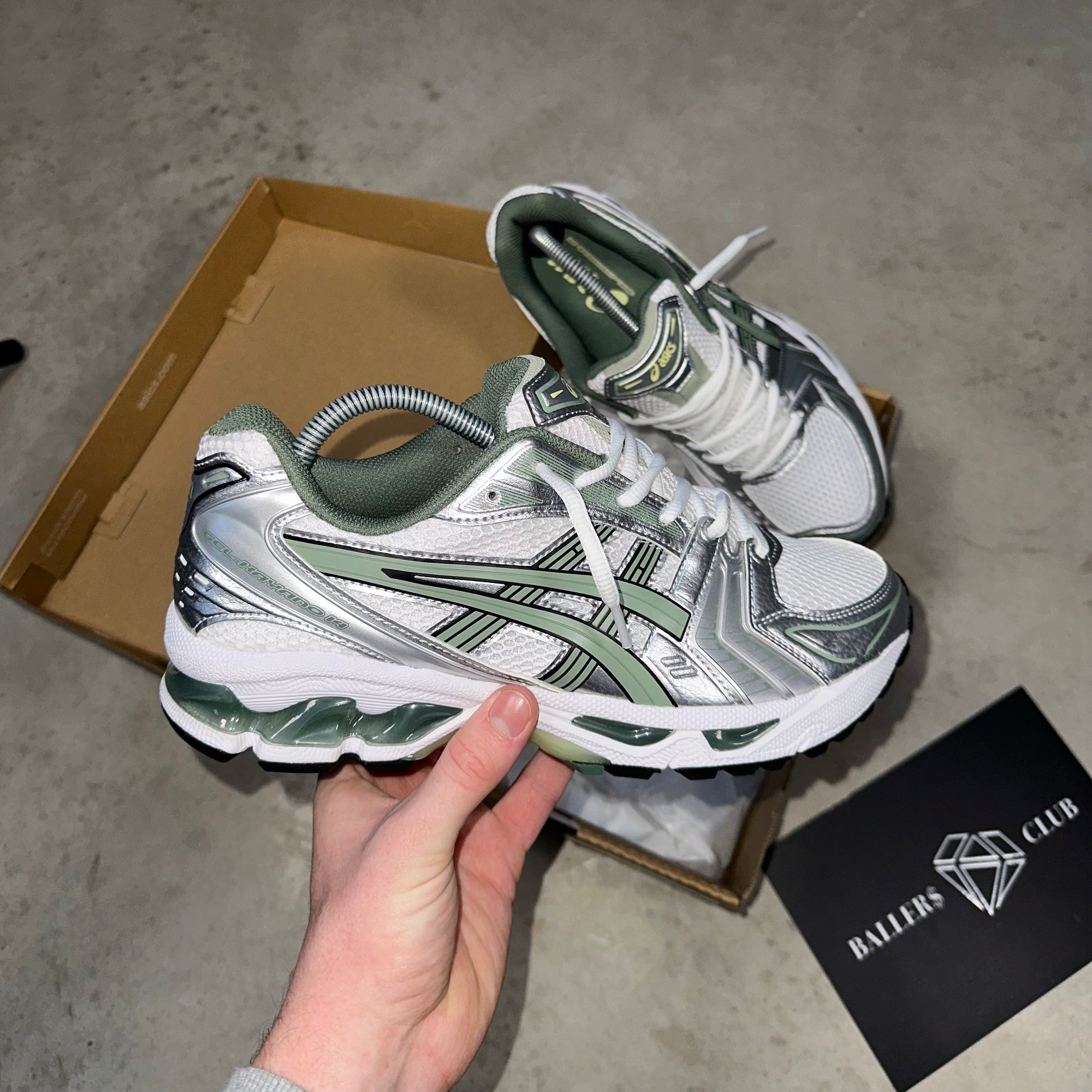 ASICS Gel-Kayano 14 White Pure Silver Slate Grey Sage
